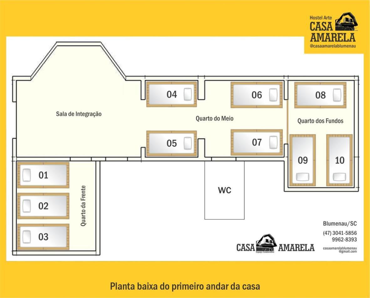 Casa Amarela Blumenau Hospedagem Alternativa Pansiyon Dış mekan fotoğraf